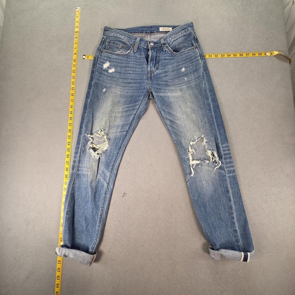 Levi's Blue Distressed Straight Leg Jeans..